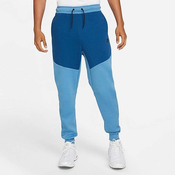$110 Nike Men's Tech Fleece Taped Jogger Pants Large CU4495-412 Blue Authentic - Picture 1 of 5